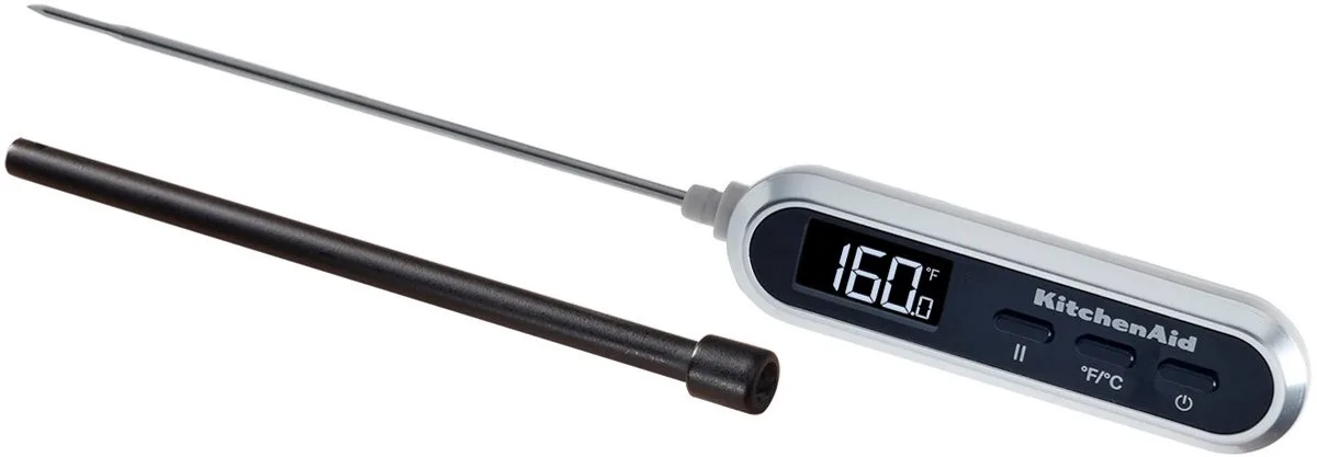 Digitale Kookthermometer, Keukenthermometer, Vleesthermometer, -20°C tot 250°C, RVS, Kunststof van KitchenAid in Zwart – productfoto