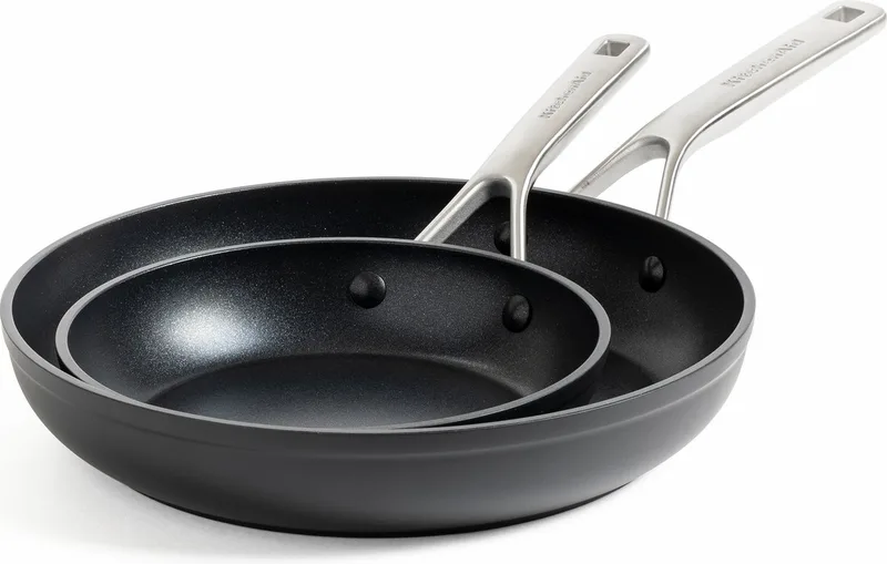 Forged Hardened Aluminium 2-Delige Braadpan Set 20cm - 28cm by KitchenAid in Black – product photo 1 of 5