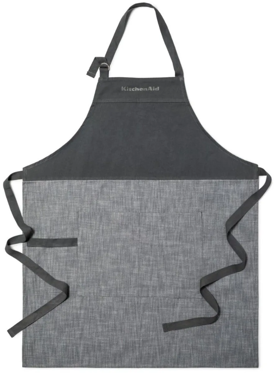 Keukenschort, Katoen, 71 cm x 88,5 cm van KitchenAid in Grijs – productfoto