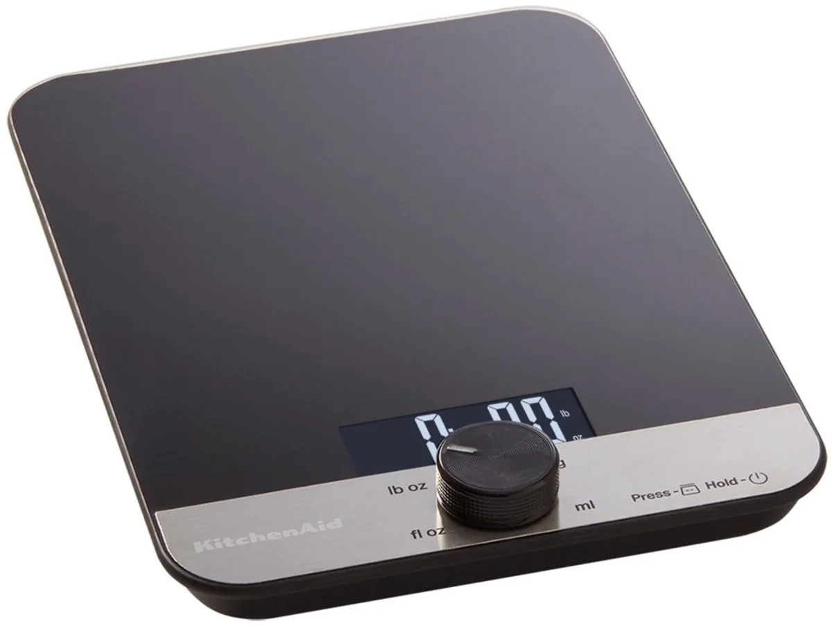 Keukenweegschaal, Digitaal, Glas, 5 KG, 5 L, Tarrafunctie van KitchenAid in Zwart – productfoto