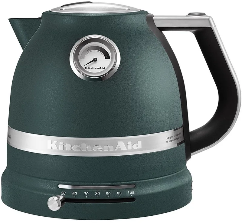 KitchenAid 5KEK1522EPP - Elektrische Waterkoker - 1.5l - Temperatuurregeling - 2400W - Pebbled Palm de KitchenAid en Pebbled Palm, Vert – photo produit