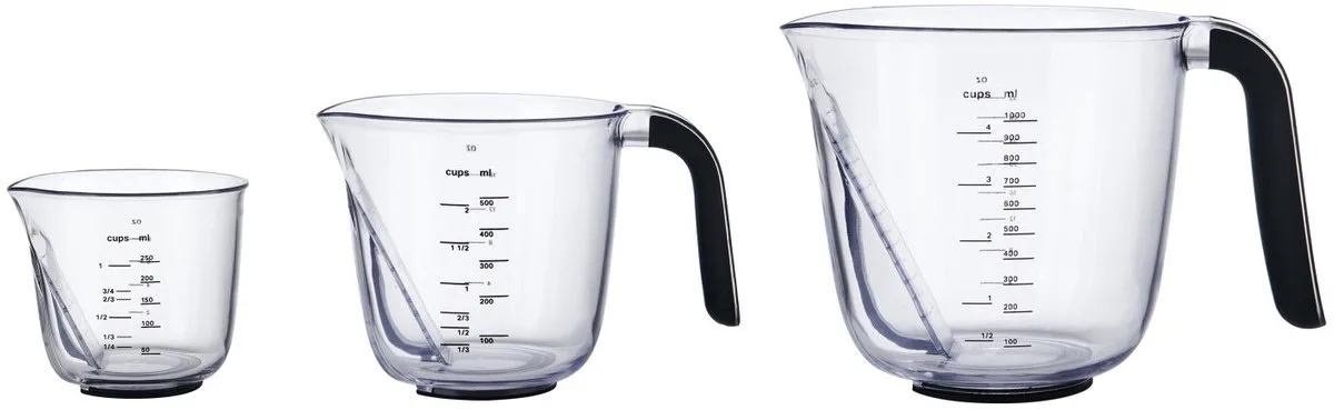 Maatbekers, Set van 3, Schuin, Kunststof von KitchenAid in Transparent – Produktfoto