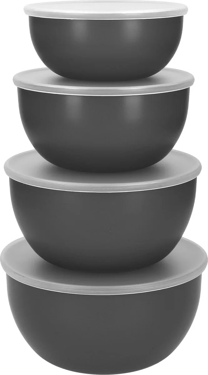 Mengkom met deksel, 4 delige set, Kunststof de KitchenAid en Gris – photo produit