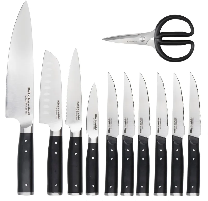 Messenset, 11-delig - Hoogwaardig Japans RVS - Berkenhouten Blok by KitchenAid in Black – product photo 2 of 3