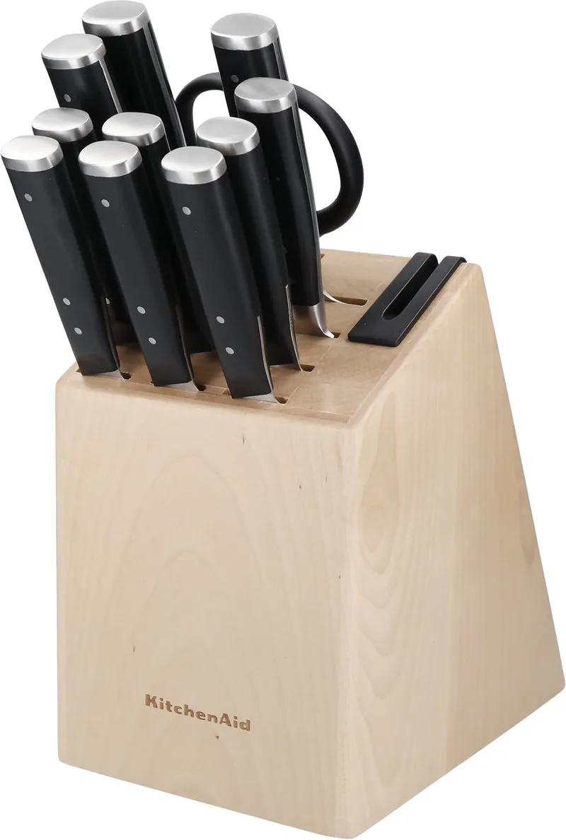 Messenset, 11-delig - Hoogwaardig Japans RVS - Berkenhouten Blok by KitchenAid in Black – product photo 1 of 3