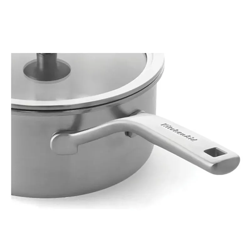 Multi-Ply RVS Steelpan - ø16 cm - 1,5L - met glazen deksel - inductie - PFAS-vrij de KitchenAid en Argent – photo produit 3 sur 4