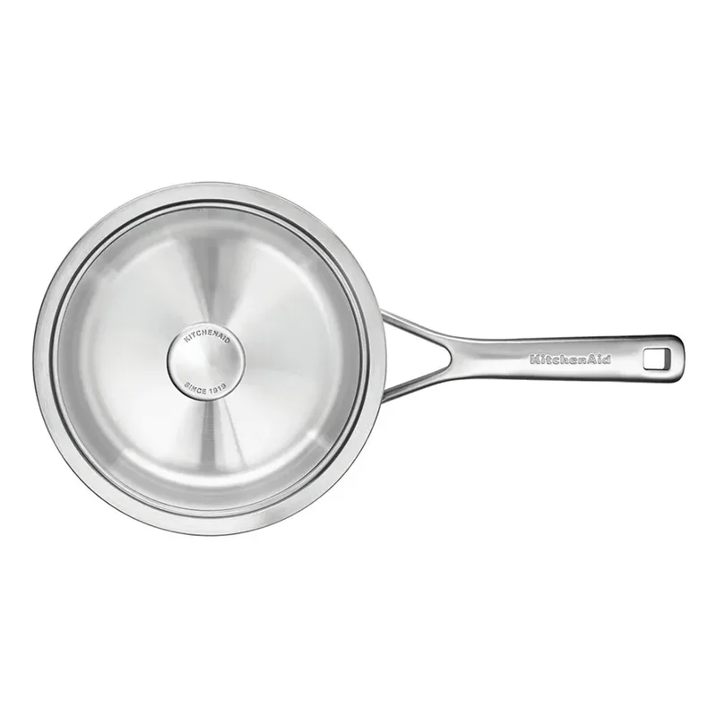 Multi-Ply RVS Steelpan - ø18 cm - 2,1L - met glazen deksel - inductie - PFAS-vrij de KitchenAid en Argent – photo produit 2 sur 5