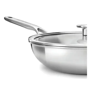 Multi-Ply RVS Wok - ø 28cm - 3,5L - met glazen deksel - inductie - PFAS-vrij by KitchenAid in Silver – product photo 5 of 5