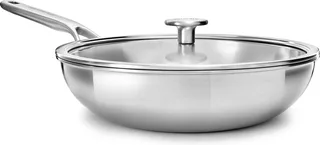 Multi-Ply RVS Wok - ø 28cm - 3,5L - met glazen deksel - inductie - PFAS-vrij by KitchenAid in Silver – product photo 1 of 5
