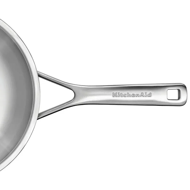 Multi-Ply RVS Wok - ø 28cm - 3,5L - met glazen deksel - inductie - PFAS-vrij by KitchenAid in Silver – product photo 4 of 5