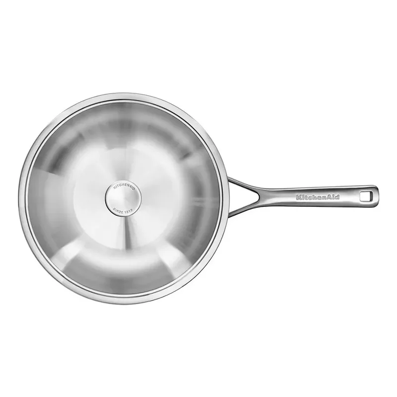 Multi-Ply RVS Wok - ø 28cm - 3,5L - met glazen deksel - inductie - PFAS-vrij by KitchenAid in Silver – product photo 3 of 5
