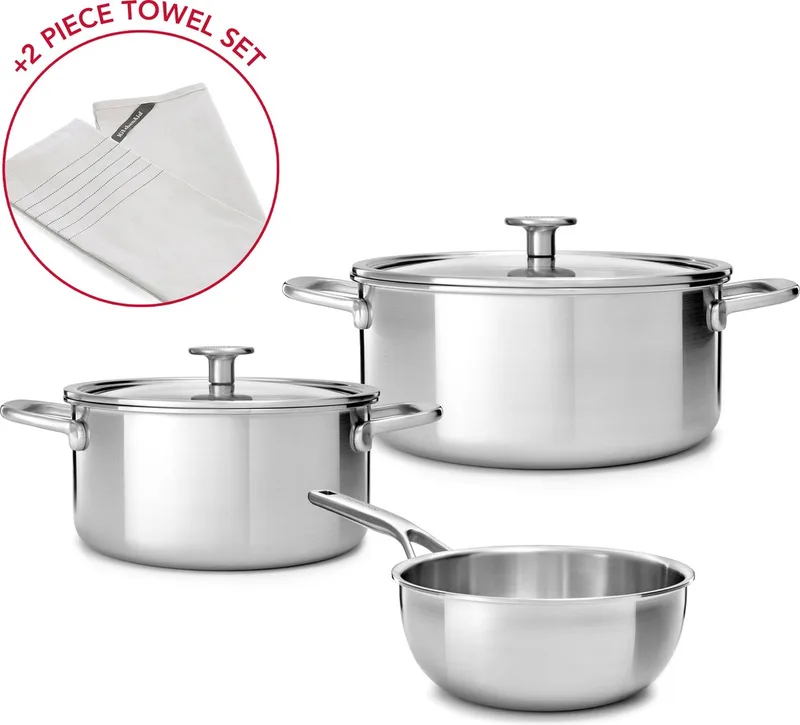 Multiply 7-delige pannenset - PFAS-vrij by KitchenAid in Grey – product photo