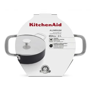 Open - Hapjespan met handvatten - 24 cm - Alle Warmtebronnen by KitchenAid in Black – product photo 1 of 4
