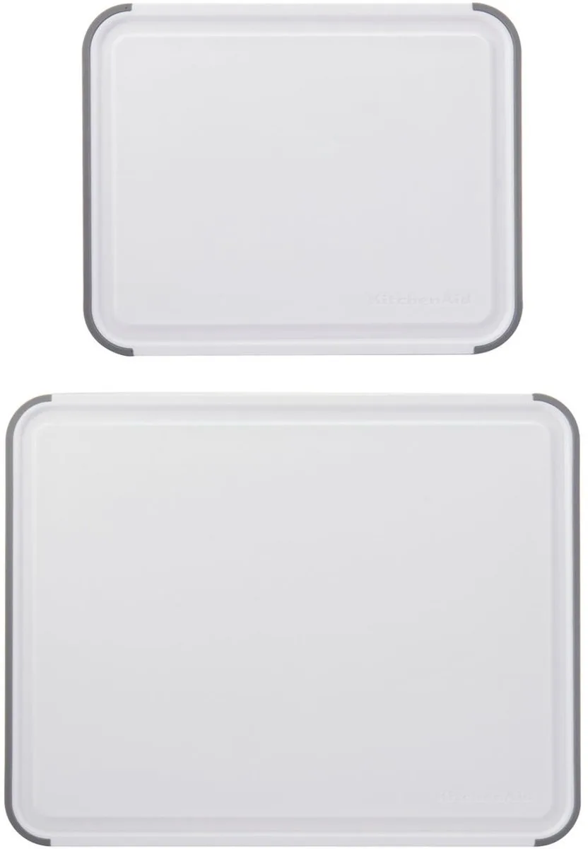 Snijplank, Set van 2, Antislip, Kunststof, 20 x 25 cm, 32 x 28 cm van KitchenAid in Wit – productfoto