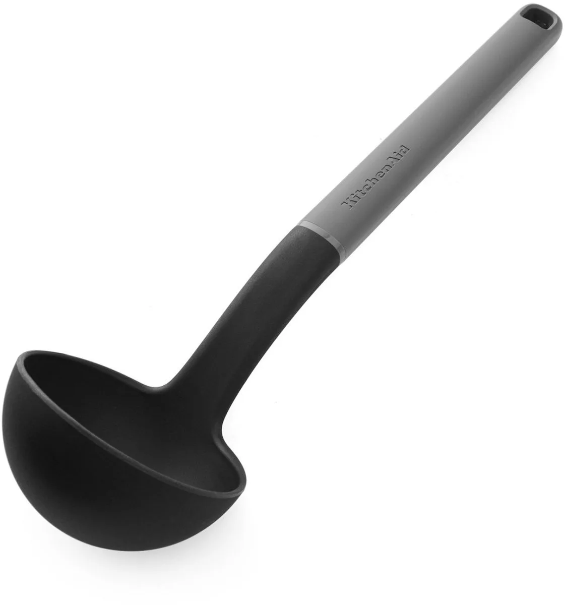 Soeplepel, Pollepel, Serveerlepel, 30 cm, Kunststof/Nylon van KitchenAid in Grijs – productfoto