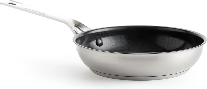 Stainless Steel Koekenpan 24cm - PFAS-vrije antikleeflaag - Koekenpan inductie - Keramische pan - Ovenbestendig tot 160°C - Zilver de KitchenAid en Argent – photo produit 1 sur 5