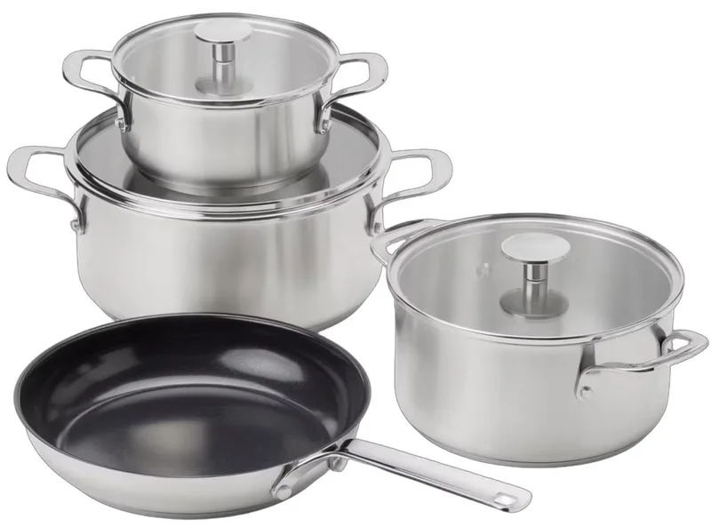 Stainless Steel Pannenset 7-delig | RVS / INOX - PFAS-vrij de KitchenAid en Argent – photo produit
