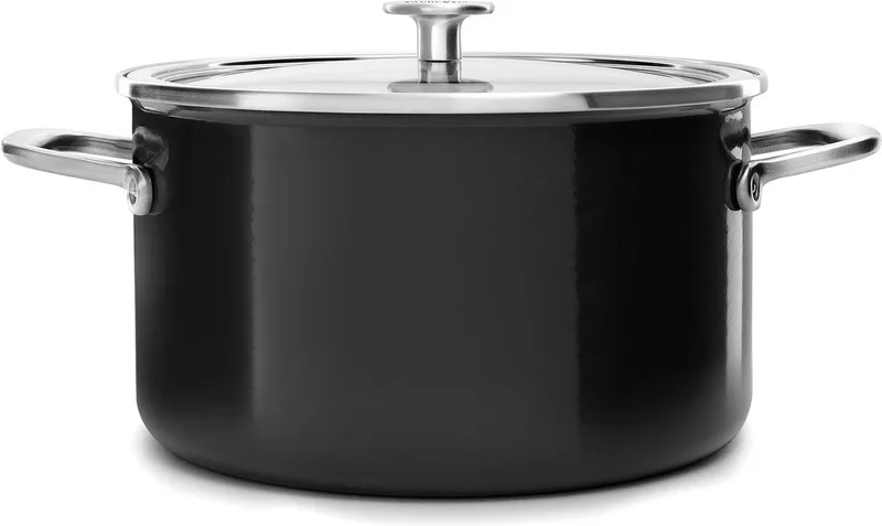 Steel Core Enamel Kookpan - 24 cm - 6L - Black von KitchenAid in Schwarz – Produktfoto