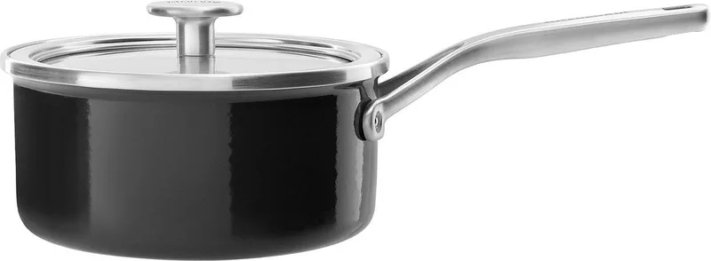 Steel Core Enamel steelpan 18cm 2,0L - Onyx - inductie - PFAS-vrij von KitchenAid in Schwarz – Produktfoto