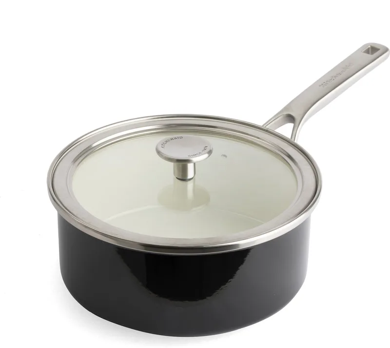 Steel Core Enamel steelpan 20cm 2,4L - Onyx - inductie - PFAS-vrij de KitchenAid en Noir – photo produit