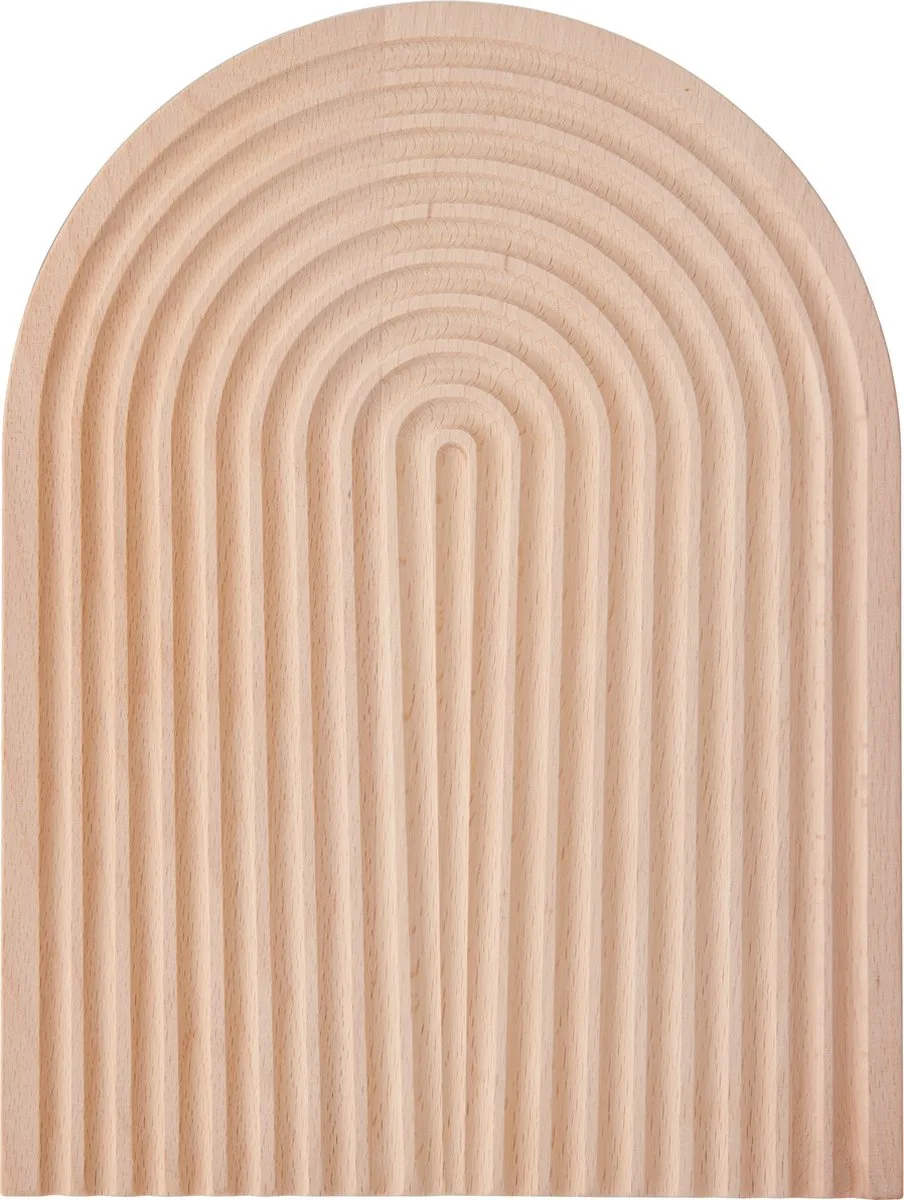 Idilica Beukenhouten Snijplank, 2-in-1 Omkeerbare Snijplank en Presentatiebord met Geometrische Vorm voor Kaas, Vleeswaren en Desserts, 23 x 32cm van KitchenCraft in Bruin – productfoto