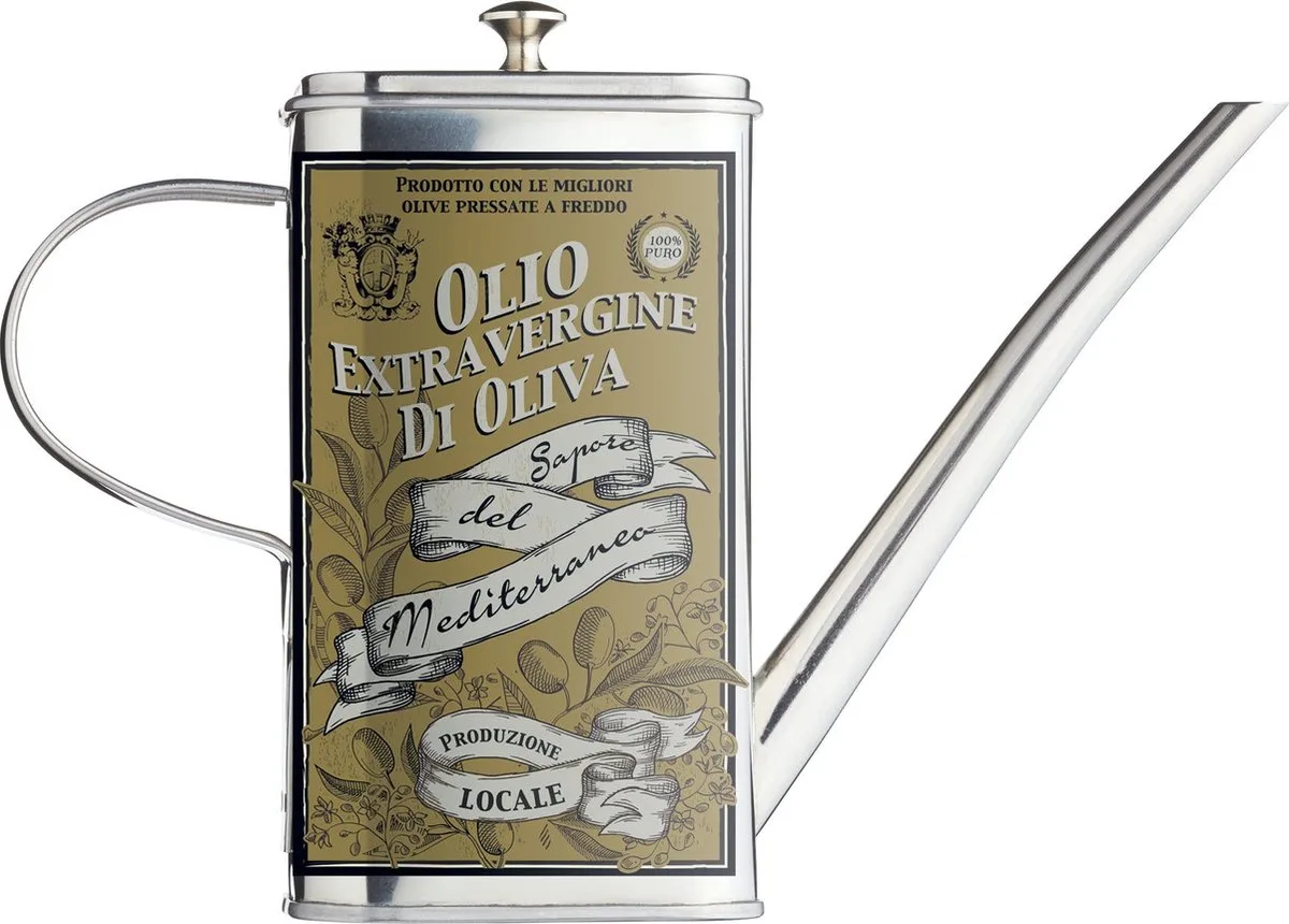 KC Blue World of Flavours Oliekan - Oliefles met Schenktuit Decoratieve print Roestvrij Staal van KitchenCraft in Gemengd – productfoto
