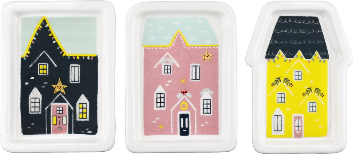 Keramische Notenkraker Collectie 3-Delige Decoratieve Bordenset by KitchenCraft in Assorted – product photo