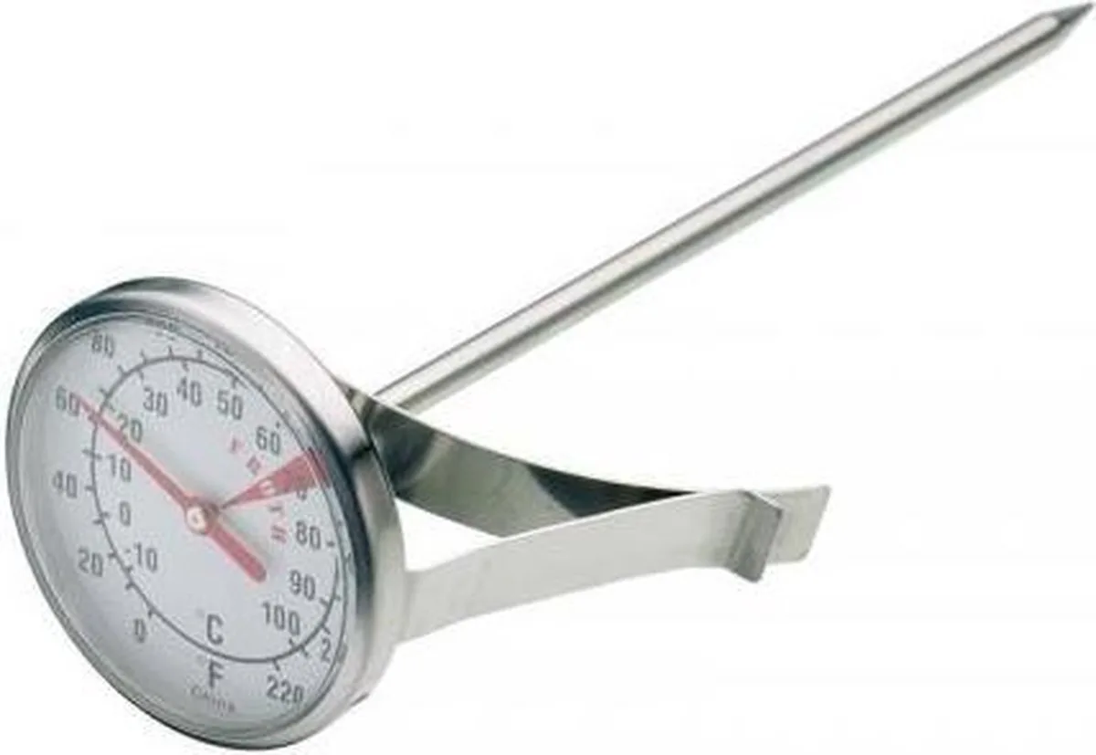 melk / melkschuim thermometer van KitchenCraft in Rvs – productfoto