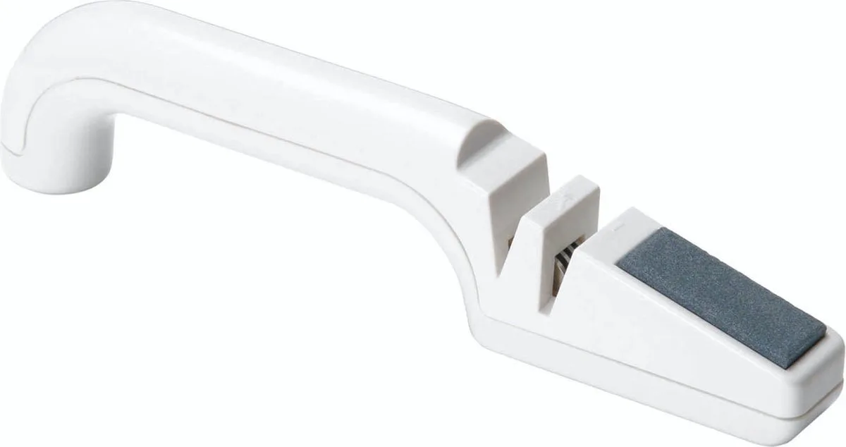 Messenslijper voor keukenmessen - met scharenslijper makkelijk te gebruiken 3 in 1 ontwerp 22 x 3 x 4,5 cm van KitchenCraft in Wit – productfoto