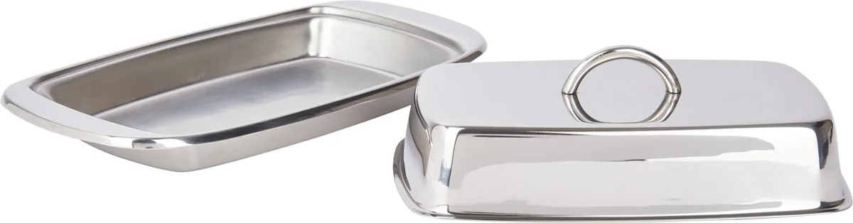 Roestvrijstalen Botervloot met Deksel - 19,5 x 10 x 8 cm von KitchenCraft in Silber – Produktfoto