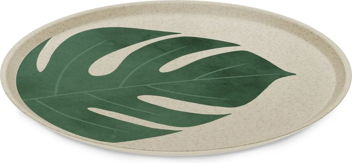 Bio-Circulair - Connect Bord ø 25,5 cm Monstera Leaf Set van 4 Stuks van Koziol in Bruin – productfoto