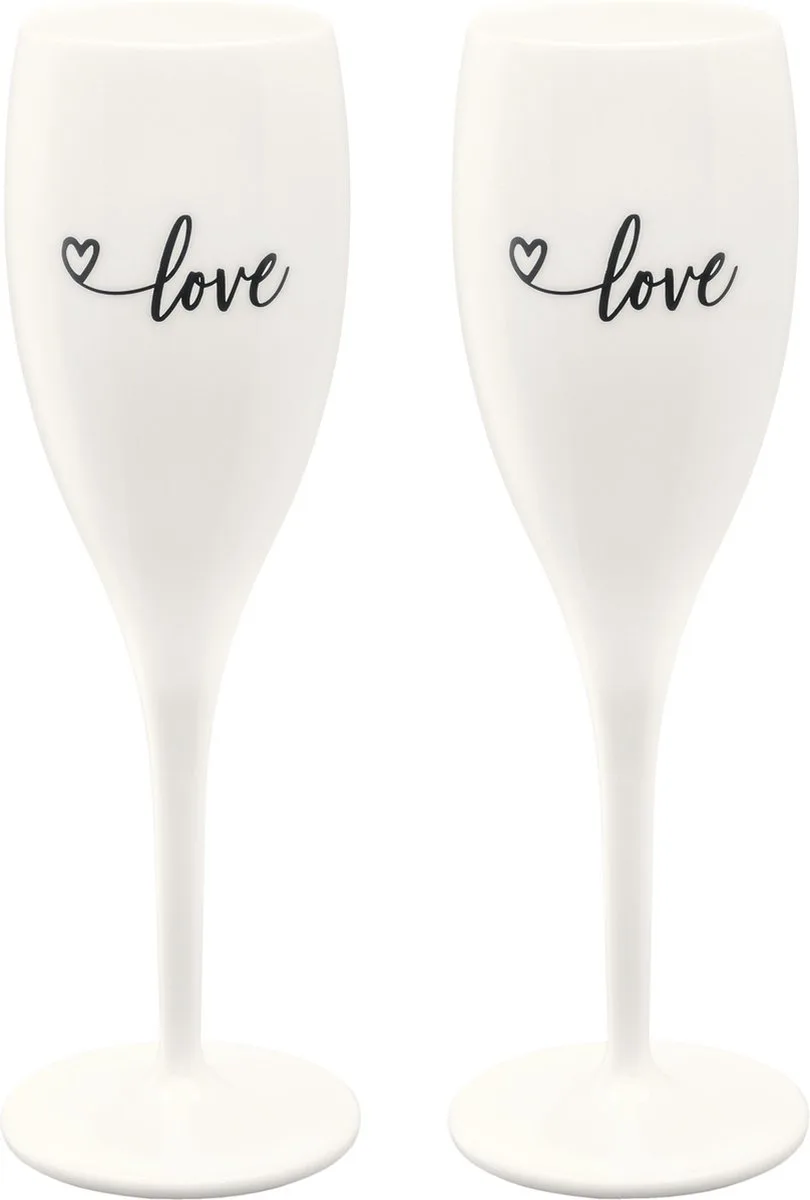 Champagneglas, 0.1 L, Set van 2, Organic, 'Love' van Koziol in Meerkleurig – productfoto