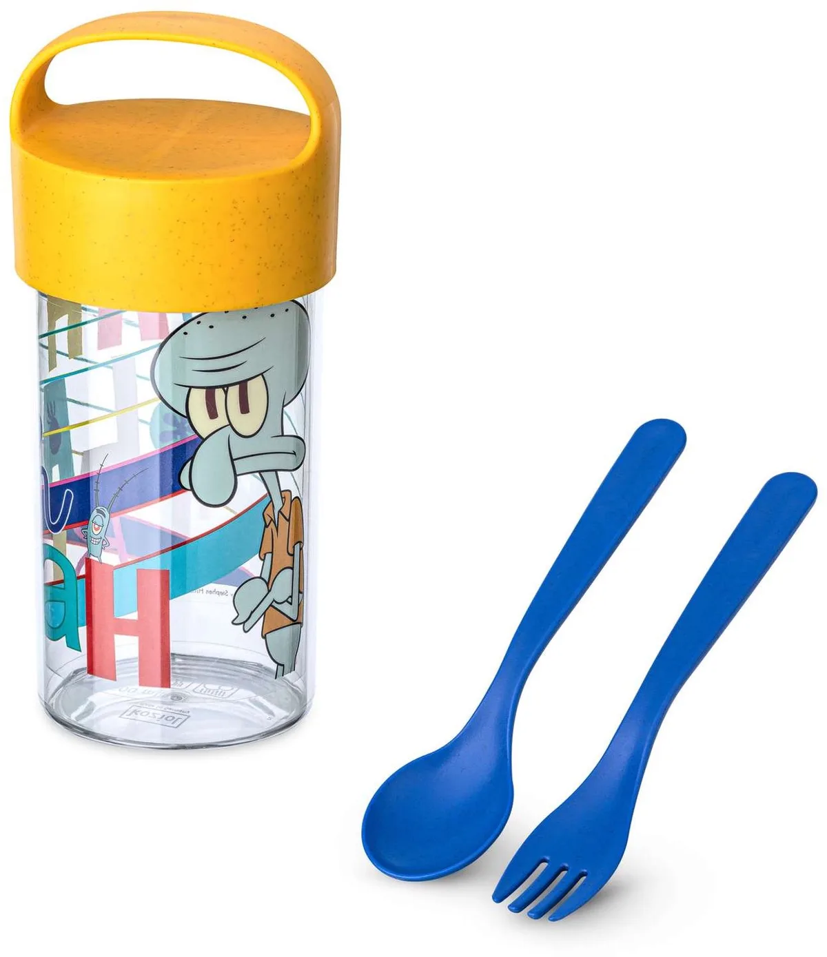 Container/fles 500 ml met bestek Buddy Snack SpongeBob, KOZIOL van Koziol in Geel – productfoto