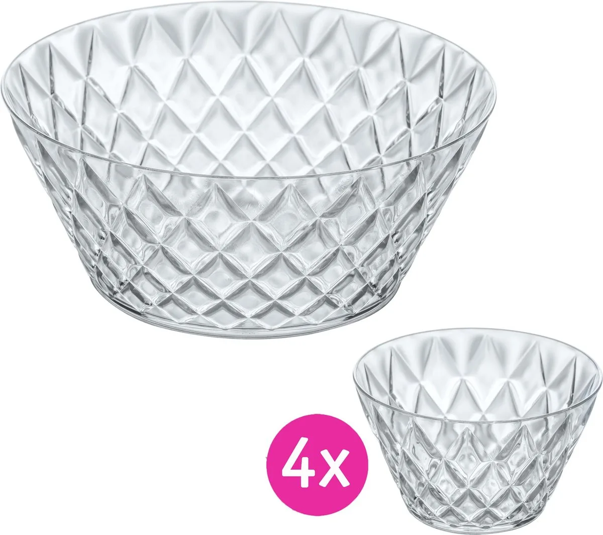 Crystal Salad bowl 350 ml with 4 bowls von Koziol in Transparent – Produktfoto