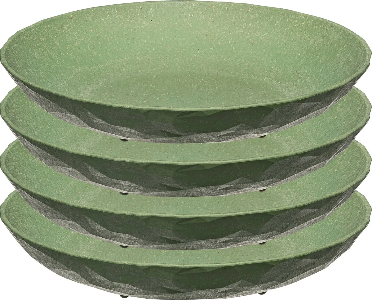 Diep Bord, 22 cm, Set van 4, Organic, Blad van Koziol in Groen – productfoto