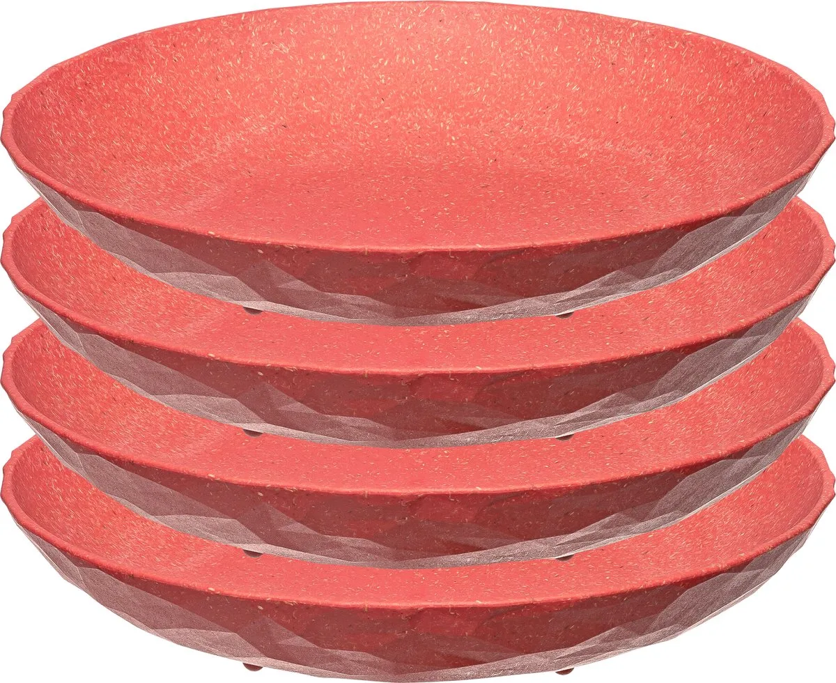 Diep Bord, 22 cm, Set van 4, Organic, Natuur Koraal fra Koziol i Lyserød – produktbillede