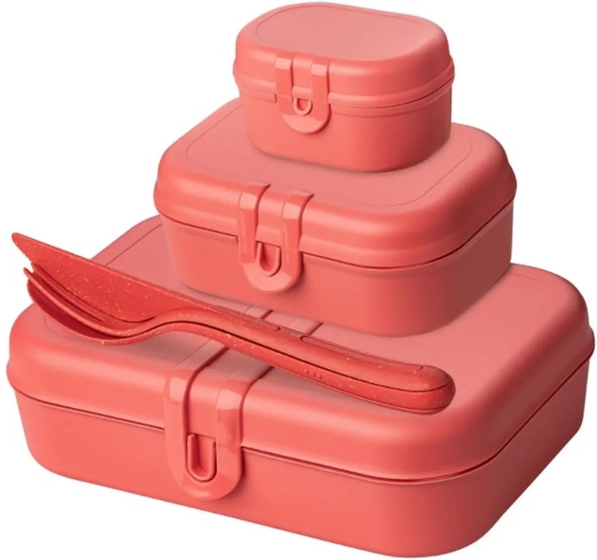 Lunchbox- en Bestekset, Organic, Natuur Koraal de Koziol en Rose – photo produit