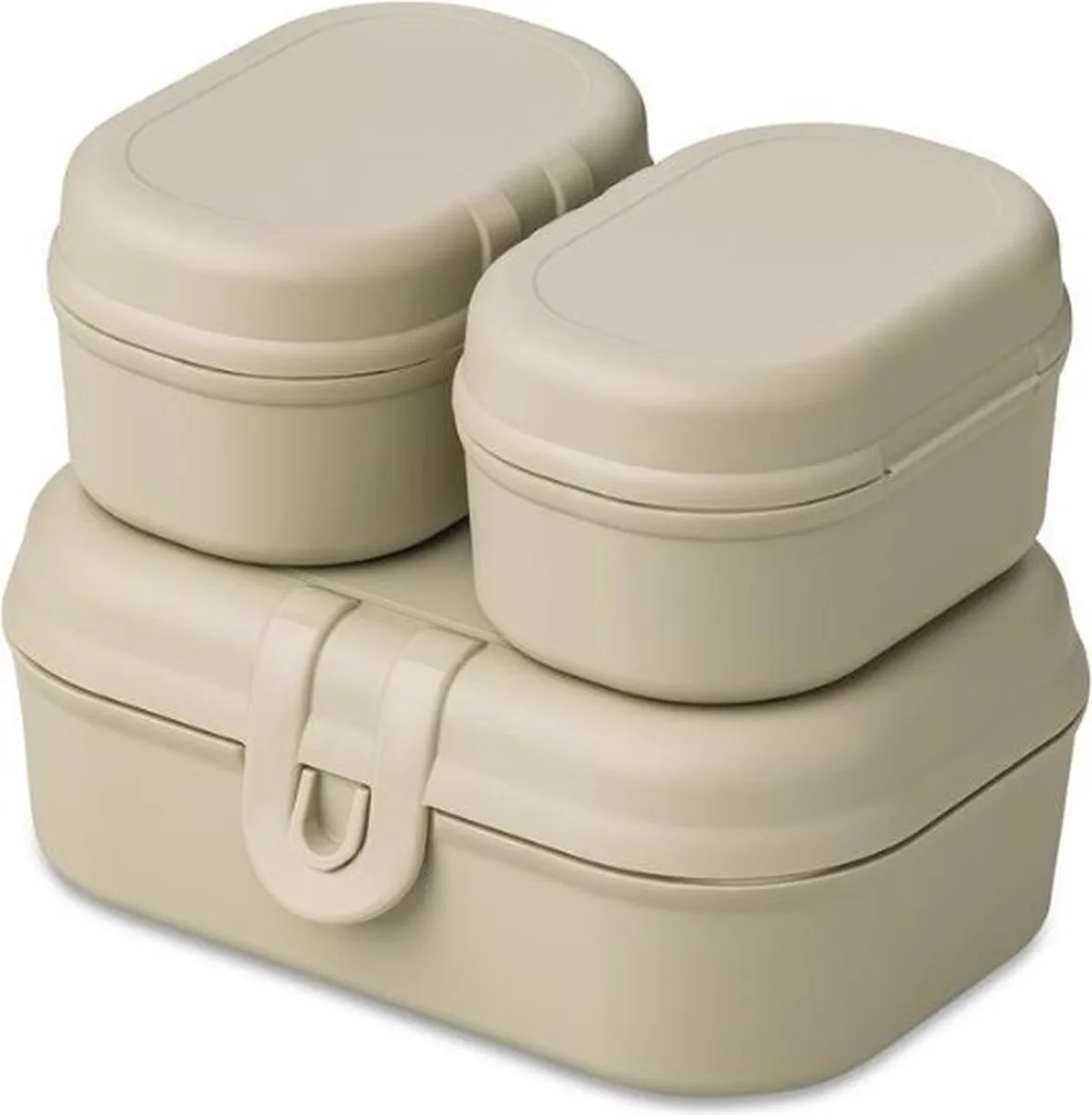 Lunchbox Set, Mini, 3 Delig, Organic, Zand van Koziol in Beige – productfoto