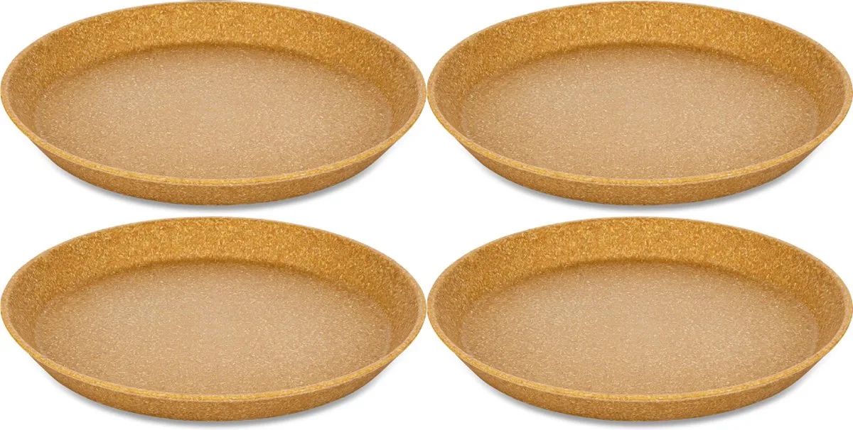 Rond bord, 20.5 cm, Set van 4, Organic, Houtvezels van Koziol in Bruin – productfoto