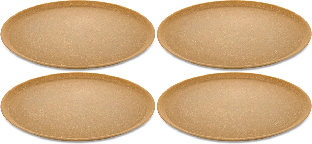 Rond bord, 25.5 cm, Set van 4, Organic, Houtvezels van Koziol in Bruin – productfoto