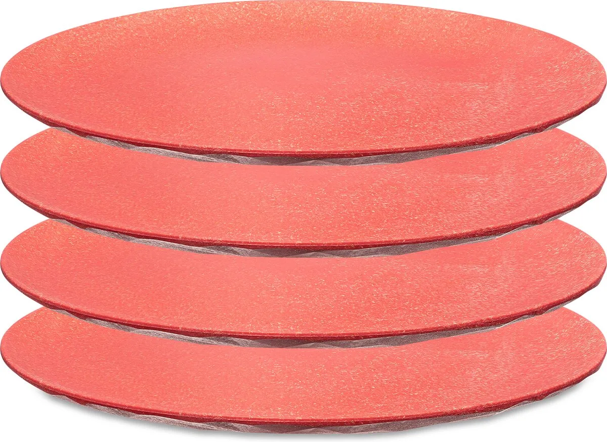 Rond bord, 26 cm, Set van 4, Organic, Natuur Koraal von Koziol in Rosa – Produktfoto