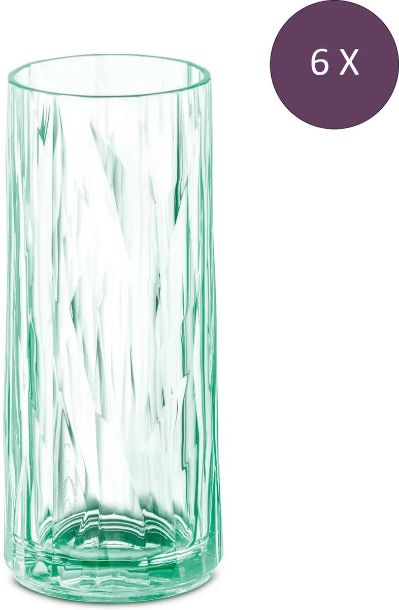 Superglas Club No. 03 Bierglas 250 ml Set van 6 Stuks - Kunststof van Koziol in Groen – productfoto