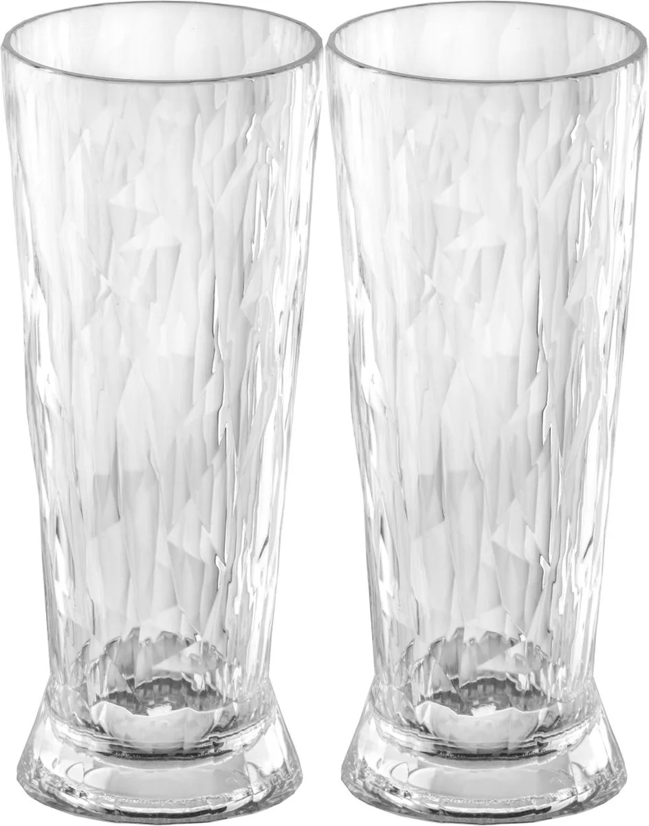 Superglas Club No. 10 Bierglas 300 ml Set van 2 Stuks - Kunststof - Transparant de Koziol en Blanc – photo produit