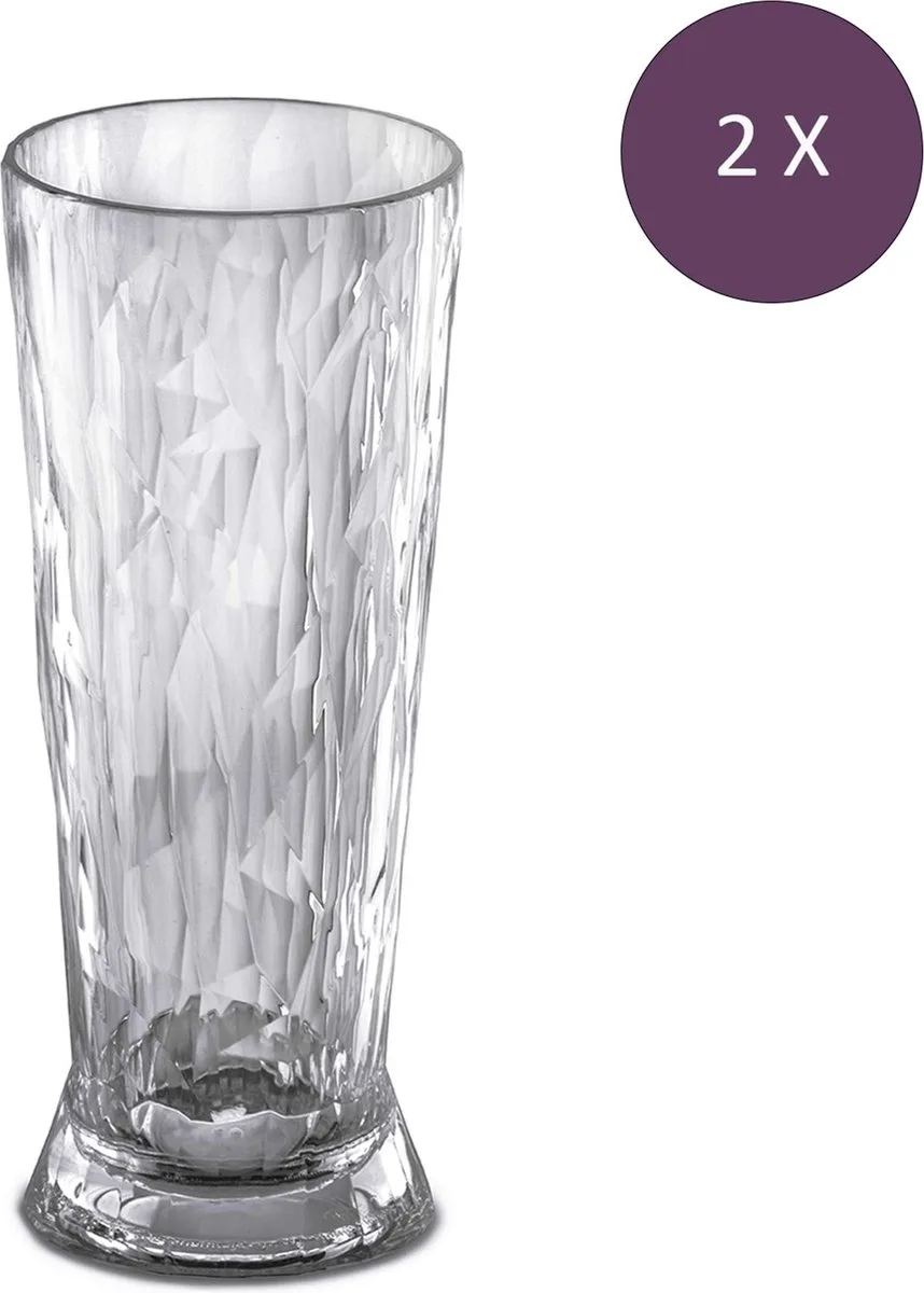 Superglas Club No. 10 Bierglas 300 ml Set van 2 Stuks Luxury Light Grey - Thermoplastic von Koziol in Grau – Produktfoto