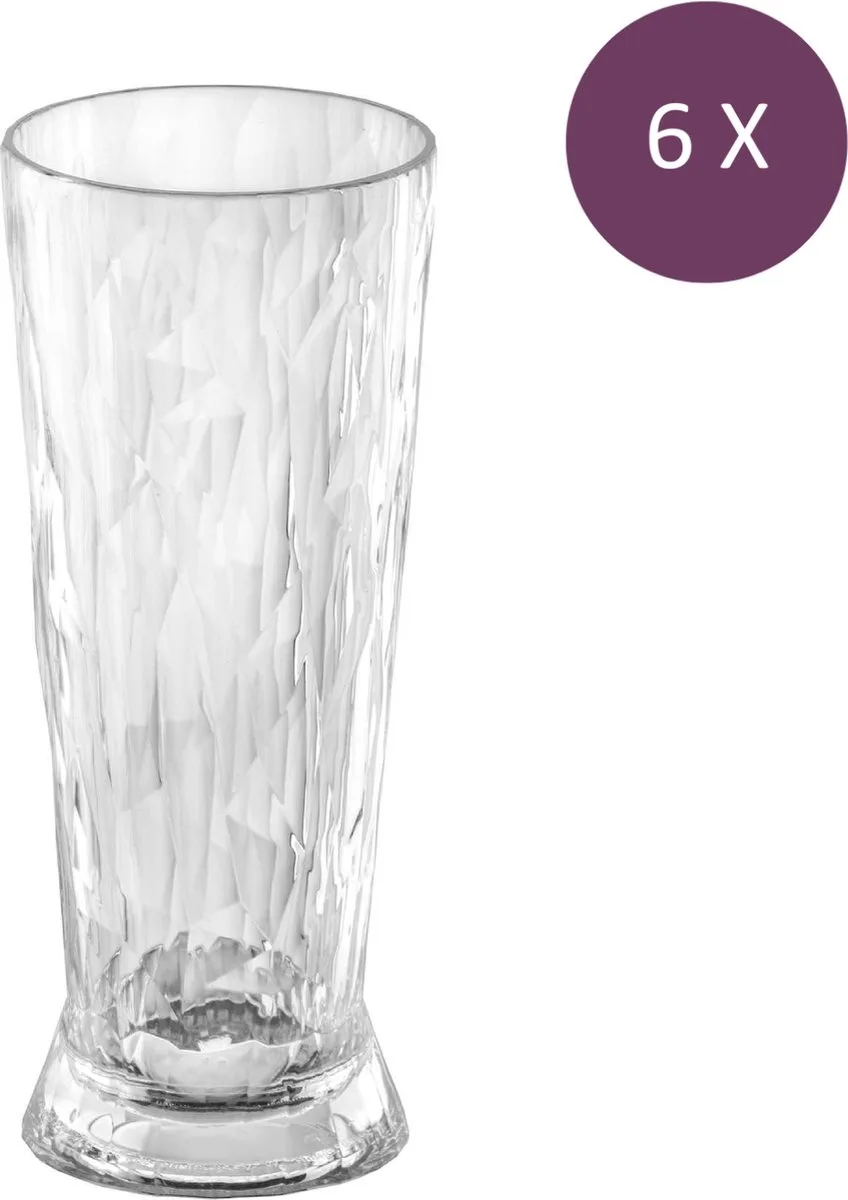 Superglas Club No. 10 Bierglas 300 ml Set van 6 Stuks - Kunststof van Koziol in Transparant – productfoto