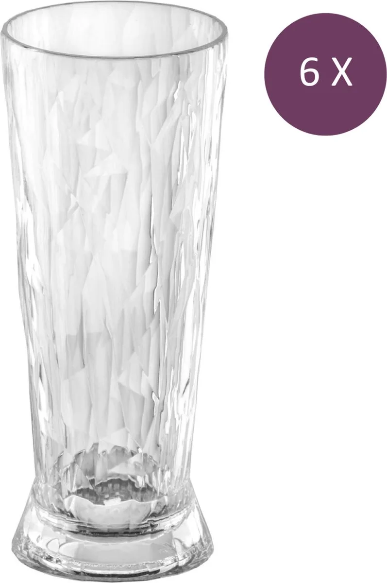 Superglas Club No. 11 Bierglas 500 ml Set van 6 Stuks - Kunststof van Koziol in Transparant – productfoto