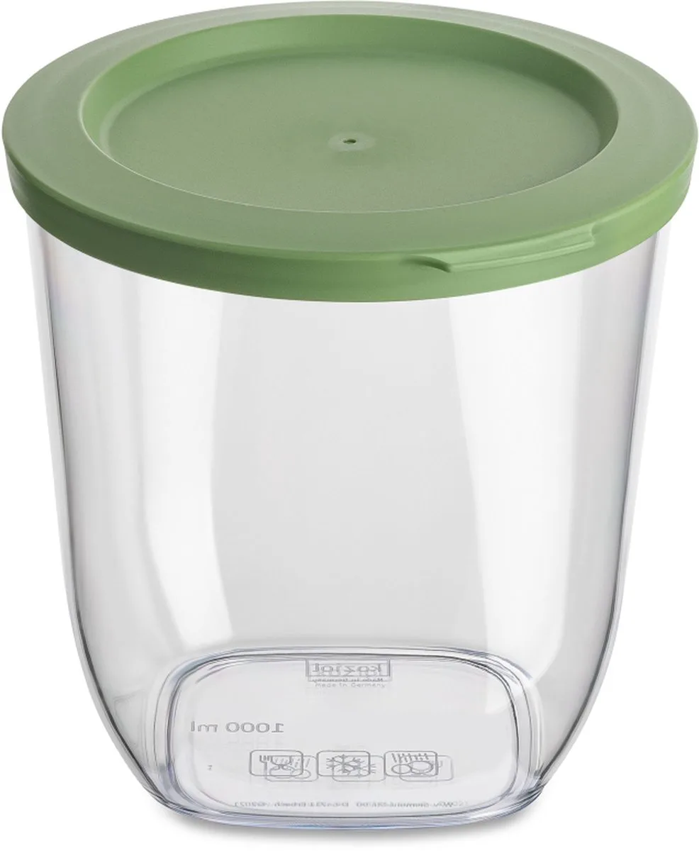 Voorraadpot, Rond, 1 L, Blad van Koziol in Groen – productfoto
