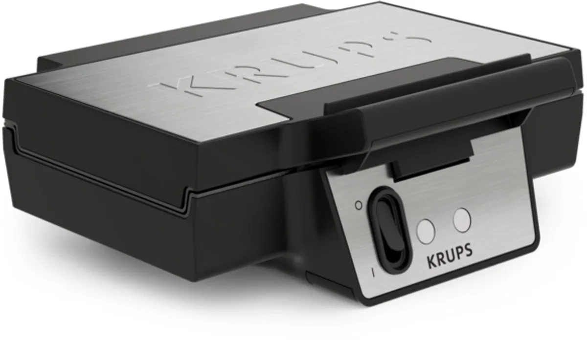 Iconic FDK261 - Wafelijzer - Keramische Anti-aanbaklaag - Verticaal Opbergen - 850W - RVS van Krups in Zwart – productfoto