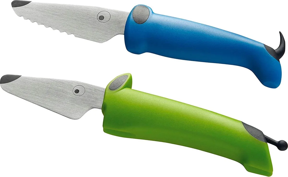 RIKON Kinderkitchen messenset 2-delig, groen/blauw van Kuhn Rikon in Blauw – productfoto