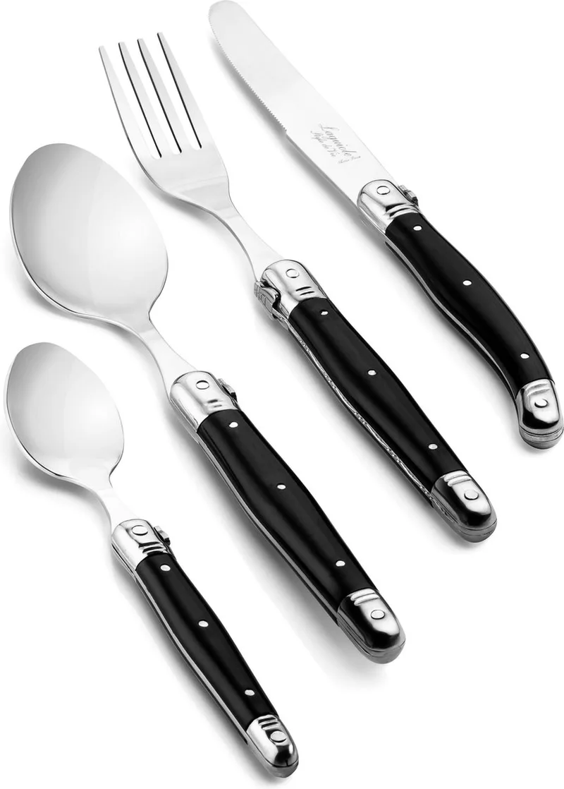 Bestekset Premium line - 24-delig van Laguiole Style de Vie in Zwart – productfoto
